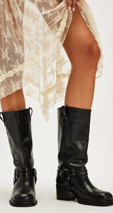 biker brown boots