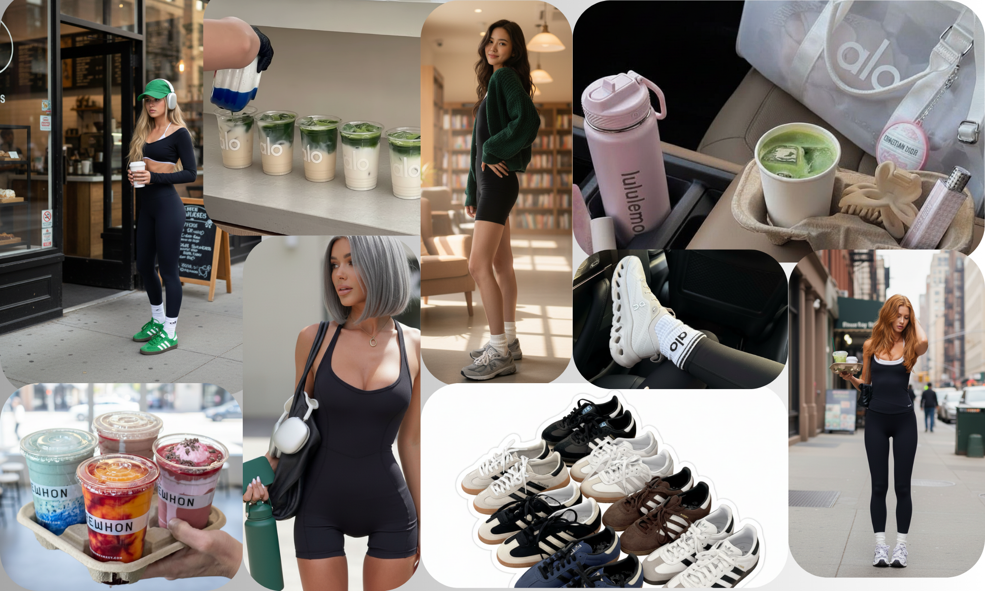 athleisure fashion collage